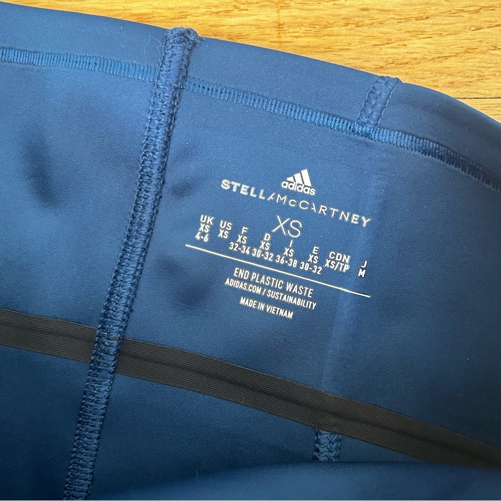 ADIDAS BY STELLA MCCARTNEY Knitmix Flare Leggings xs blue moto‎ pants - Picture 10 of 14